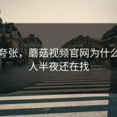 不是夸张，蘑菇视频官网为什么总有人半夜还在找